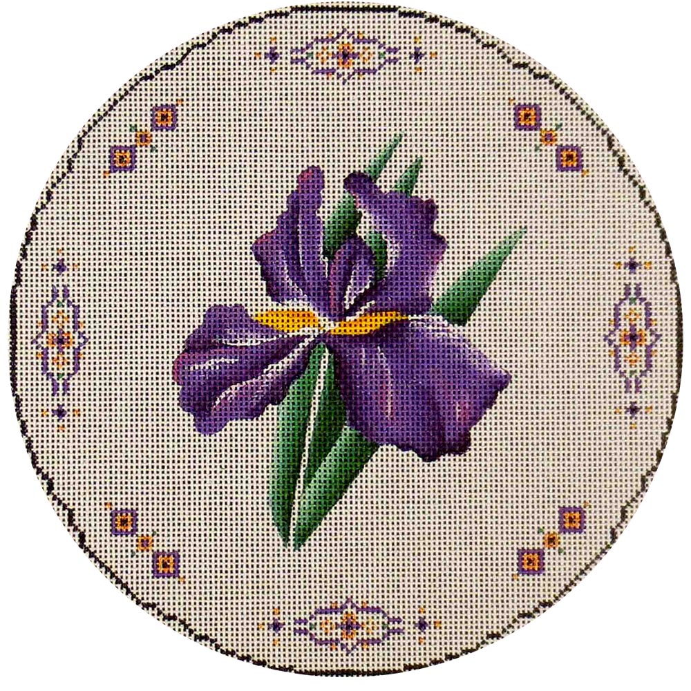 Rebecca Wood Designs Purple Iris Needlepoint Canvas