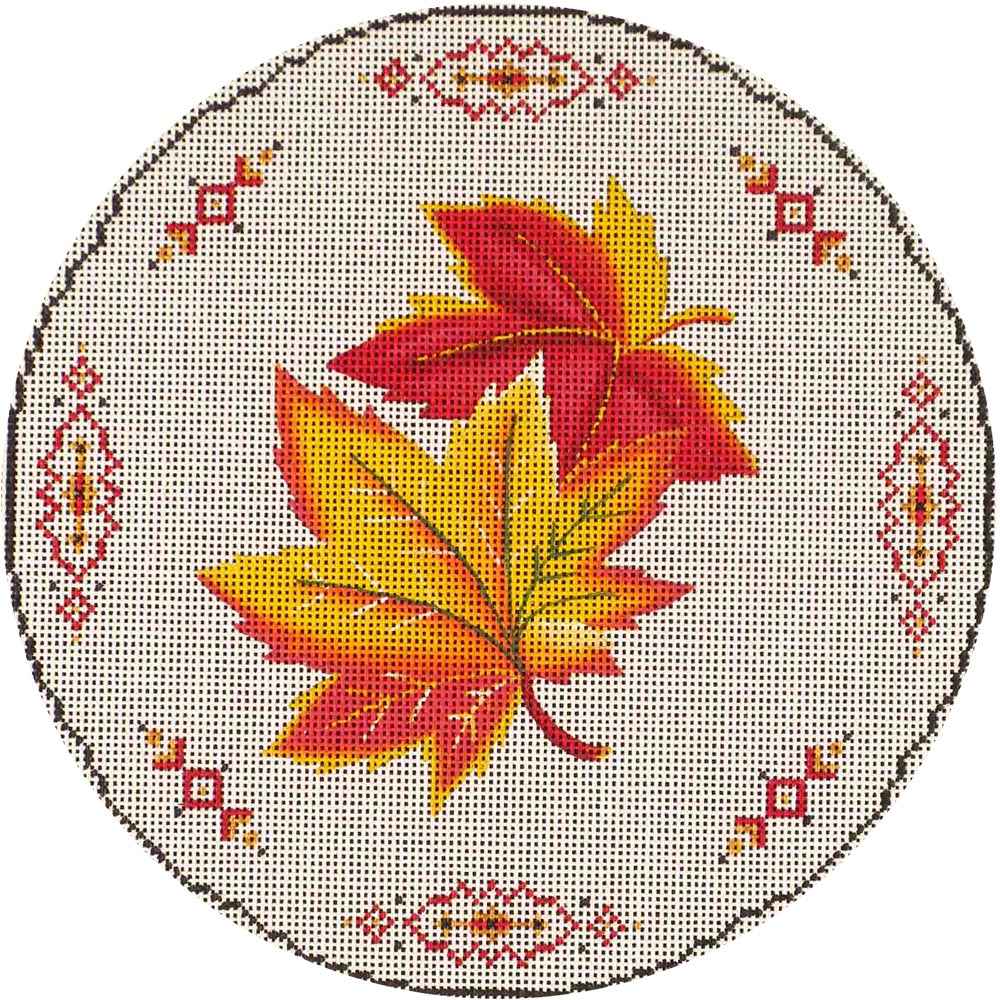 Rebecca Wood Designs Fall Leaves Needlepoint Canvas