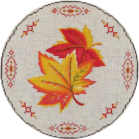 Rebecca Wood Designs Fall Leaves Needlepoint Canvas