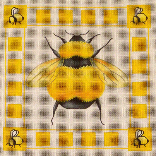 Rebecca Wood Designs Yellow Bee Pillow Needlepoint Canvas