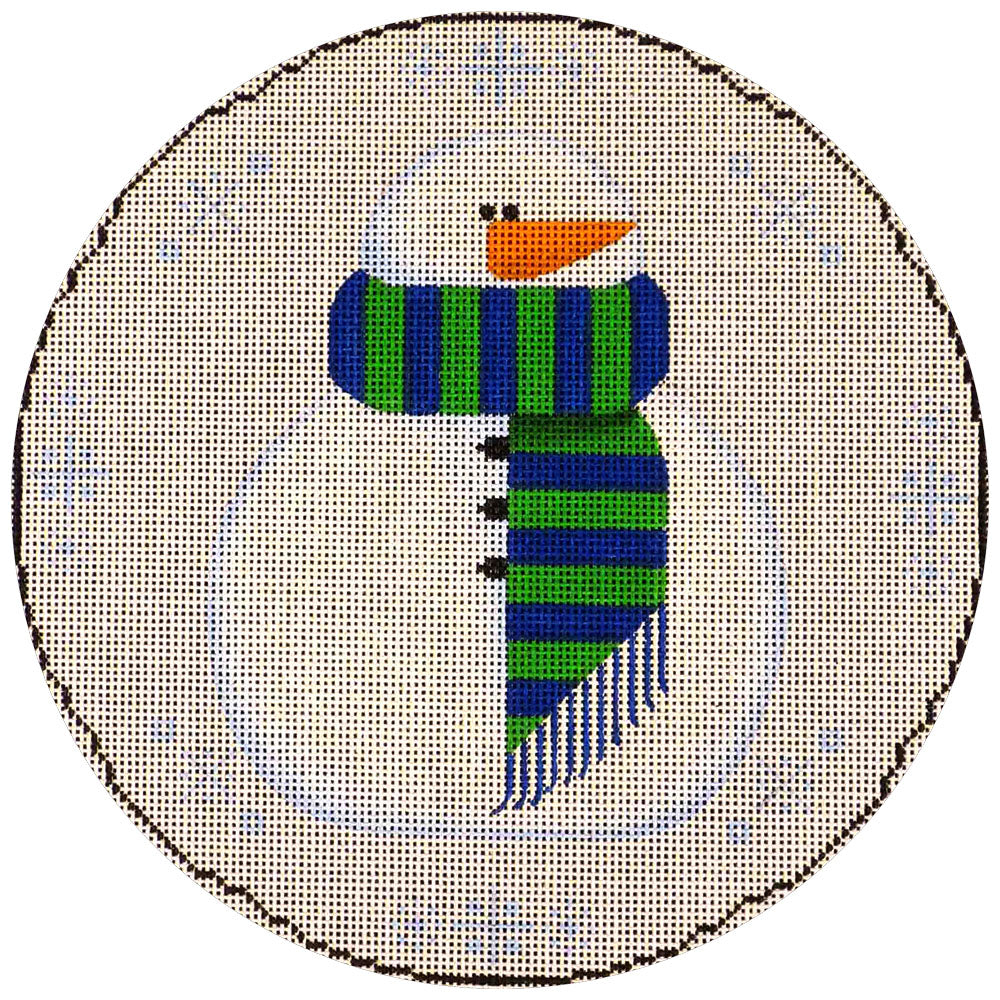 Rebecca Wood Designs January Round Pillow Needlepoint Canvas