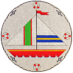 Rebecca Wood Designs June Round Pillow Needlepoint Canvas