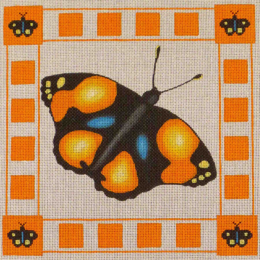 Rebecca Wood Designs Orange Butterfly Needlepoint Canvas