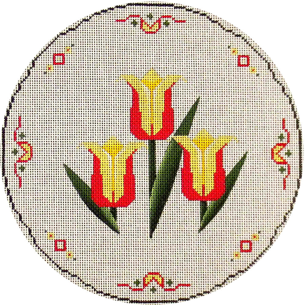 Rebecca Wood Designs May Round Pillow Needlepoint Canvas