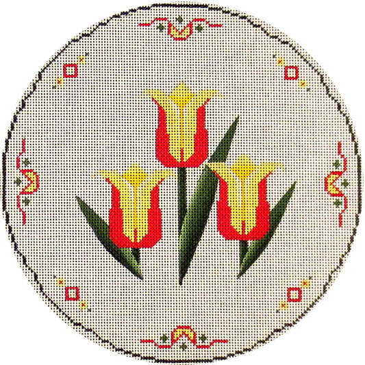 Rebecca Wood Designs May Round Pillow Needlepoint Canvas