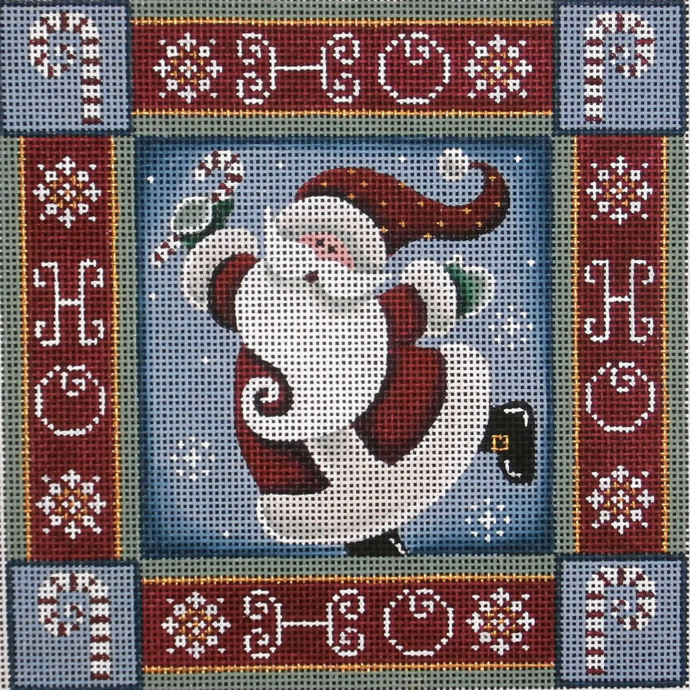 Rebecca Wood Designs Dancing Santa Pillow Needlepoint Canvas