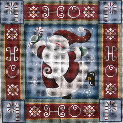 Rebecca Wood Designs Dancing Santa Pillow Needlepoint Canvas