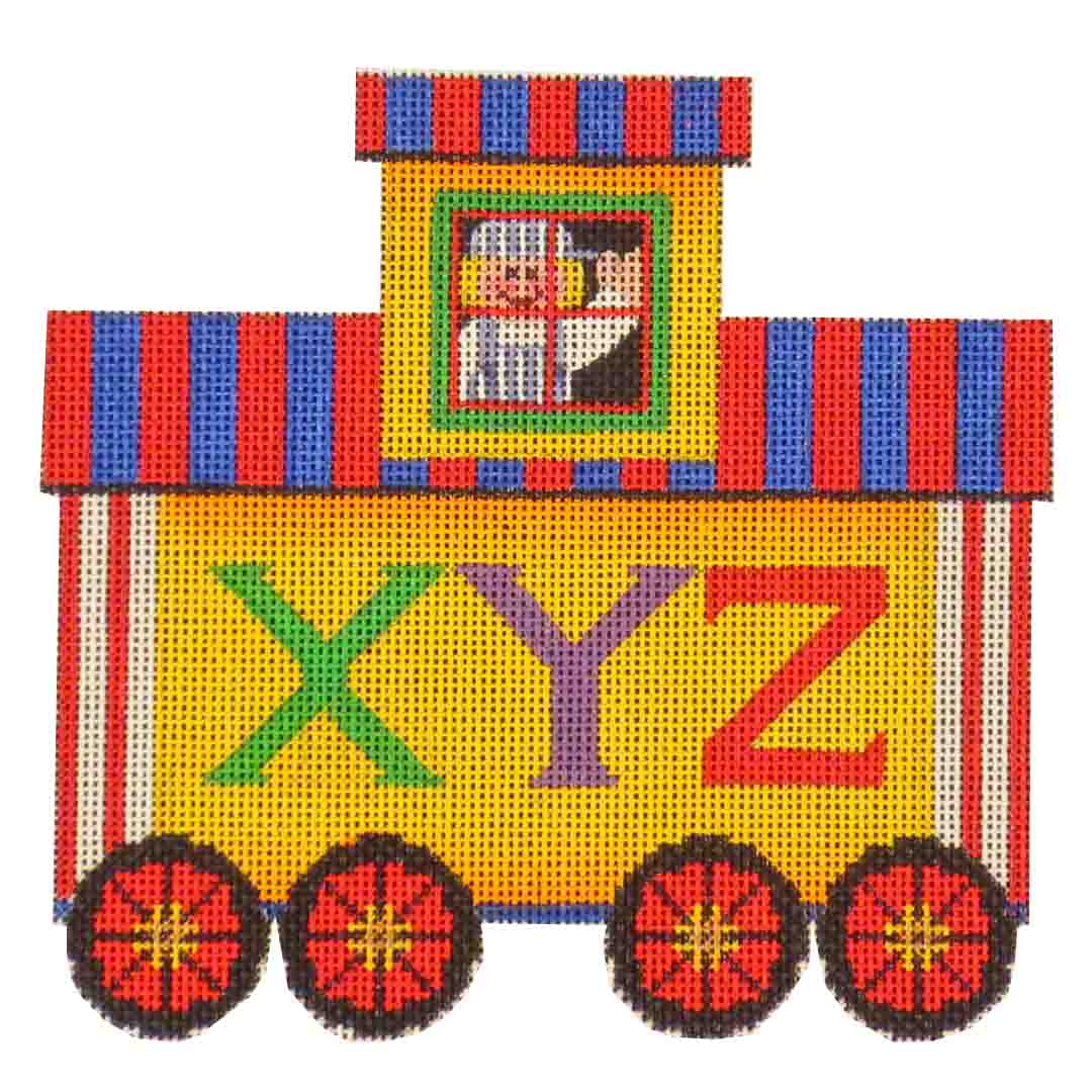Rebecca Wood Designs Train XYZ Caboose Needlepoint Canvas