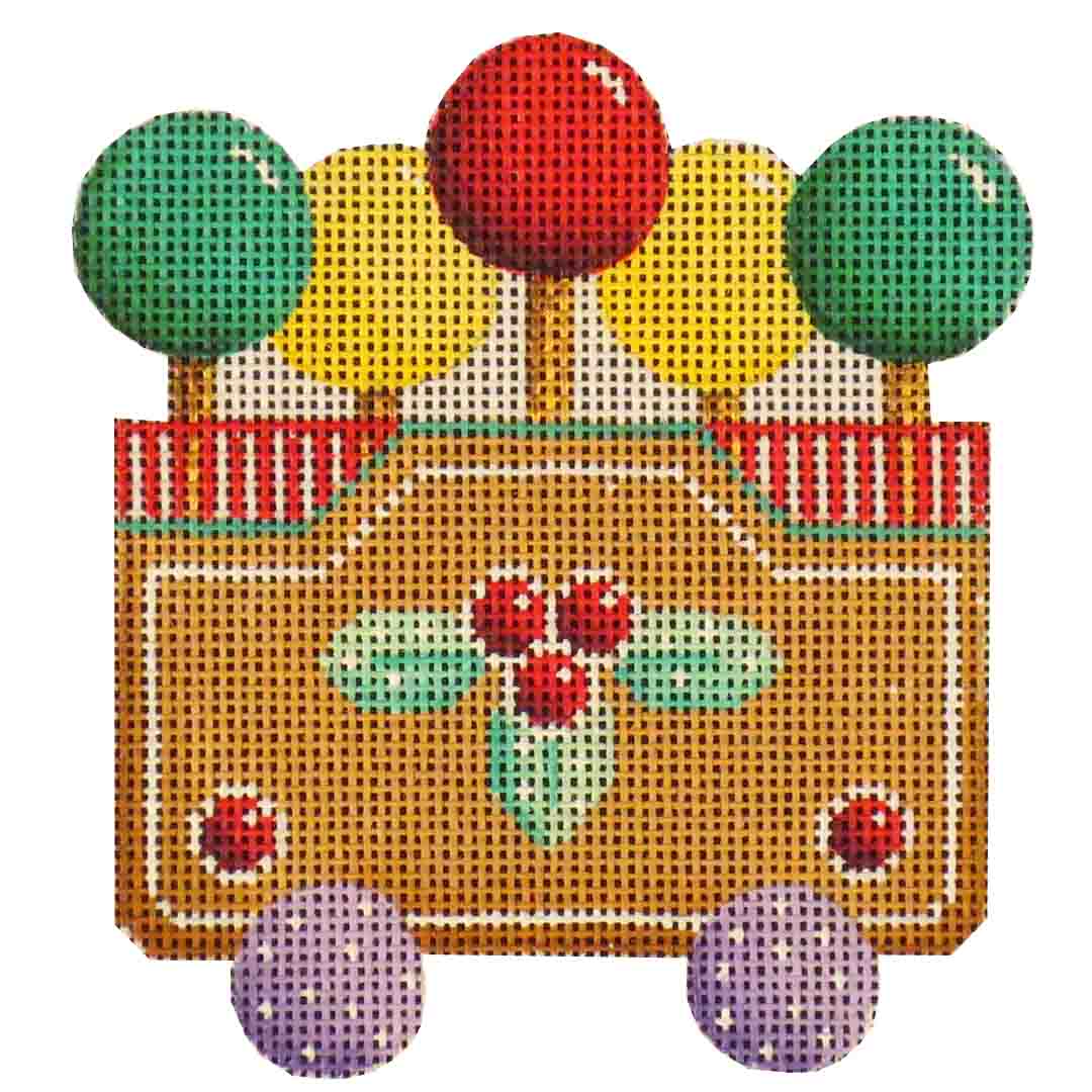Rebecca Wood Designs Gingerbread Loly Pop Car Needlepoint Canvas