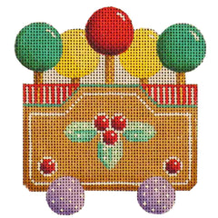 Rebecca Wood Designs Gingerbread Loly Pop Car Needlepoint Canvas