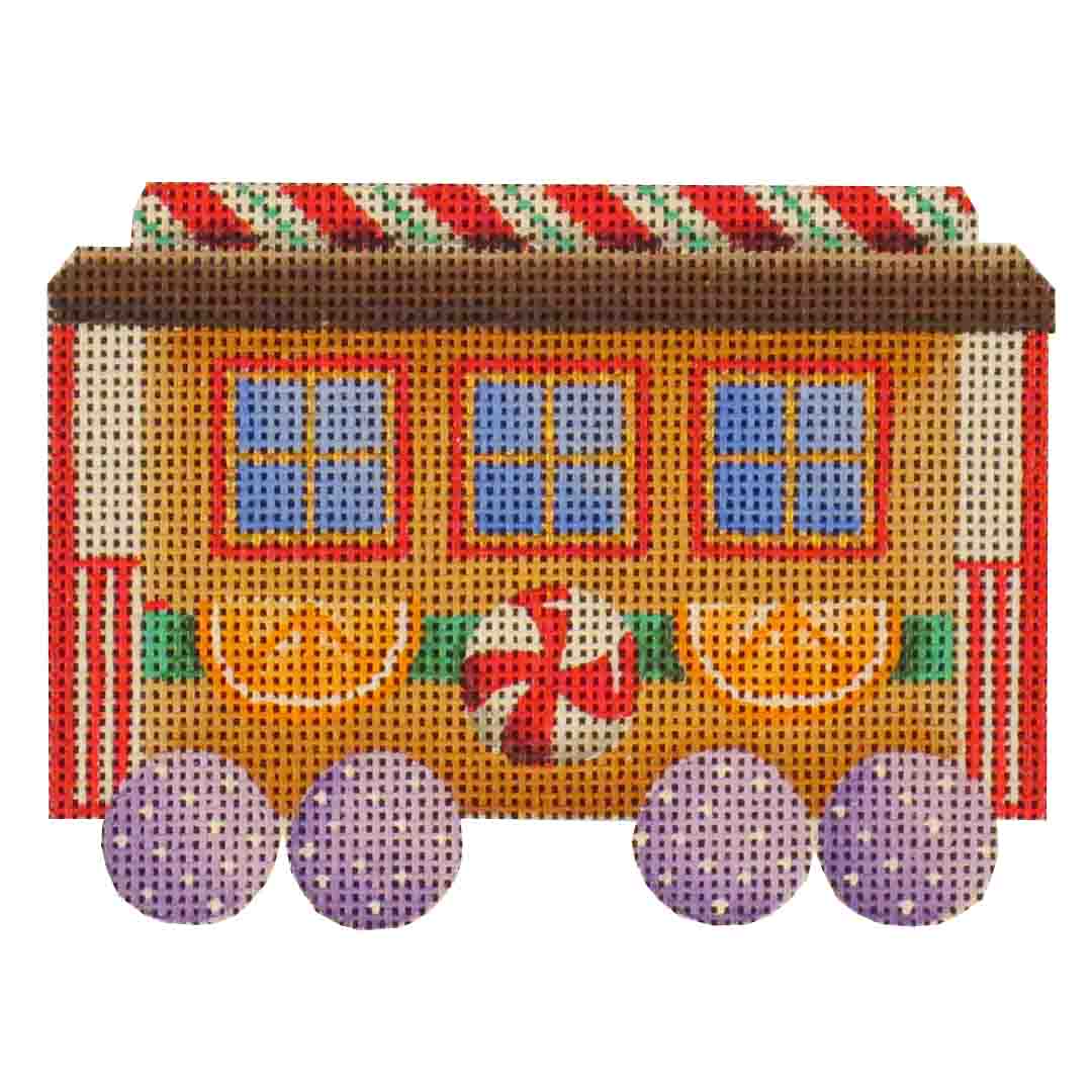 Rebecca Wood Designs Gingerbread Red Car Needlepoint Canvas