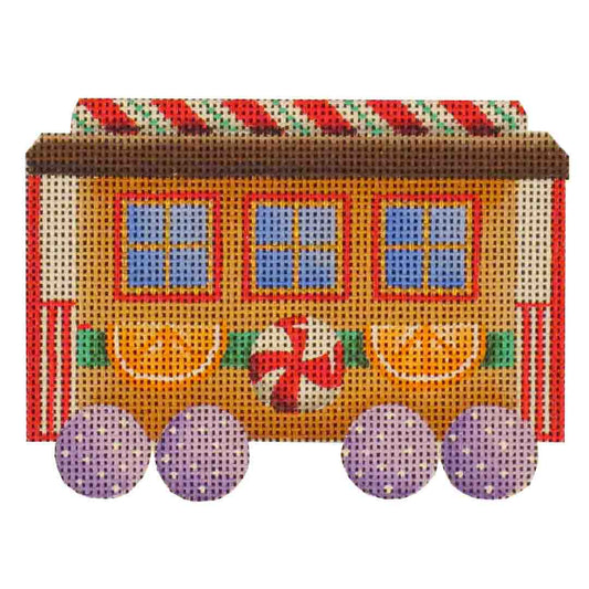 Rebecca Wood Designs Gingerbread Red Car Needlepoint Canvas