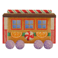 Rebecca Wood Designs Gingerbread Red Car Needlepoint Canvas