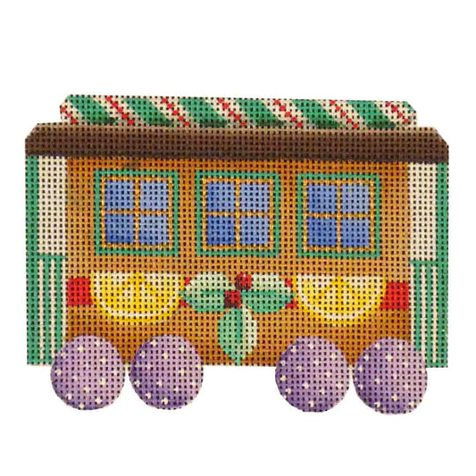Rebecca Wood Designs Gingerbread Green Car Needlepoint Canvas