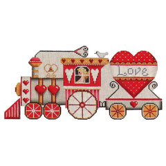 Rebecca Wood Designs Love Red Train Needlepoint Canvas