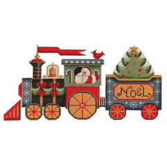 Rebecca Wood Designs Christmas Train with Tree & Santa Needlepoint Canvas