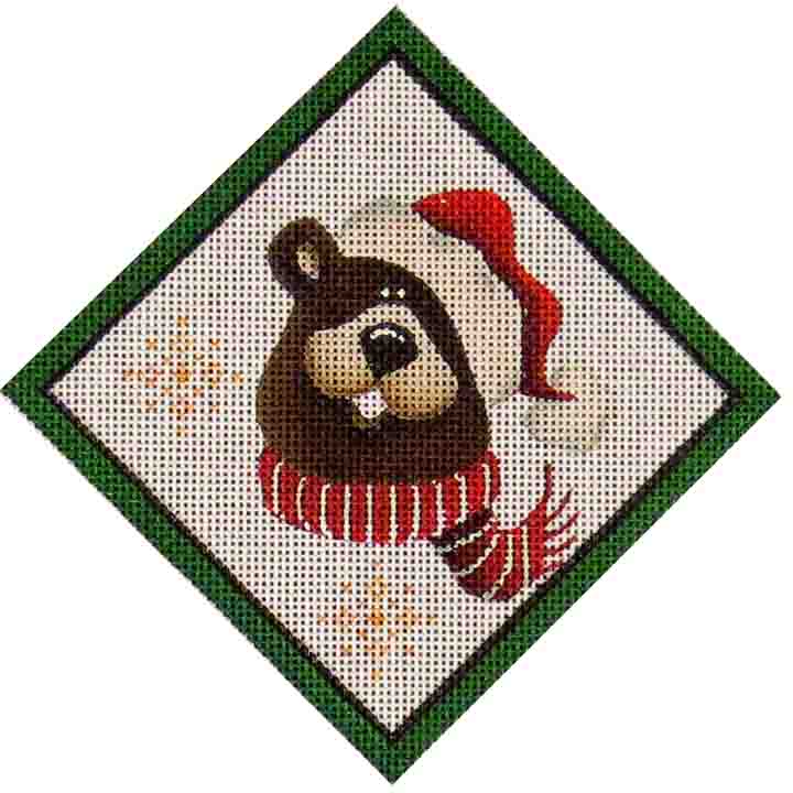 Rebecca Wood Designs Jolly Bear Needlepoint Canvas