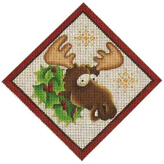 Rebecca Wood Designs Moose with Wreath Needlepoint Canvas
