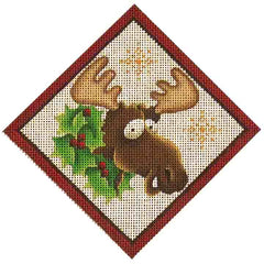 Rebecca Wood Designs Moose with Wreath Needlepoint Canvas