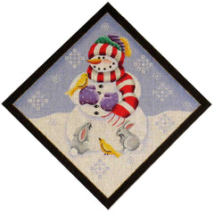 Rebecca Wood Designs Woodland Snowman Needlepoint Canvas
