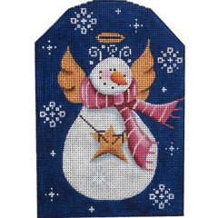 Rebecca Wood Designs Snowman Angel with Star Needlepoint Canvas