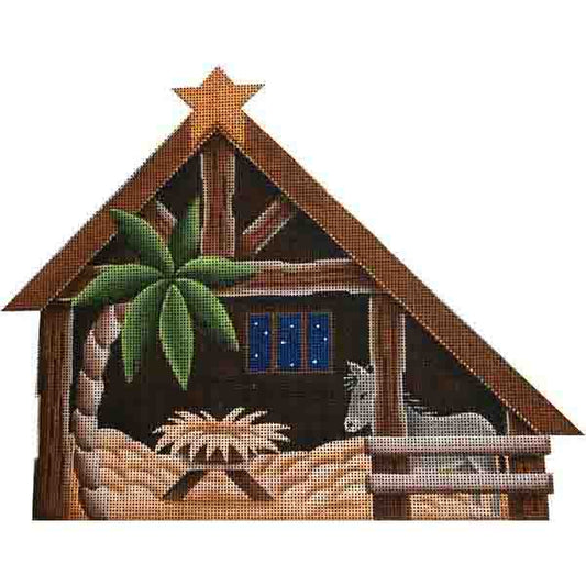 Rebecca Wood Designs Manger with Horse & Star Needlepoint Canvas