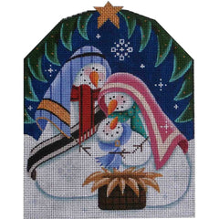 Rebecca Wood Designs Snowman Nativity Needlepoint Canvas