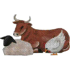 Rebecca Wood Designs Nativity Animals Cow Sheep & Hen Needlepoint Canvas