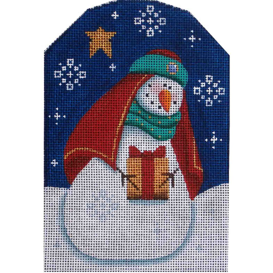 Rebecca Wood Designs Red Wise Snowman Needlepoint Canvas