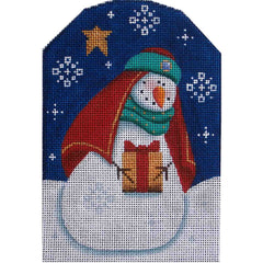 Rebecca Wood Designs Red Wise Snowman Needlepoint Canvas