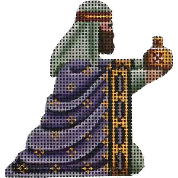 Rebecca Wood Designs Right Sided Bend Lavender Magi Needlepoint Canvas