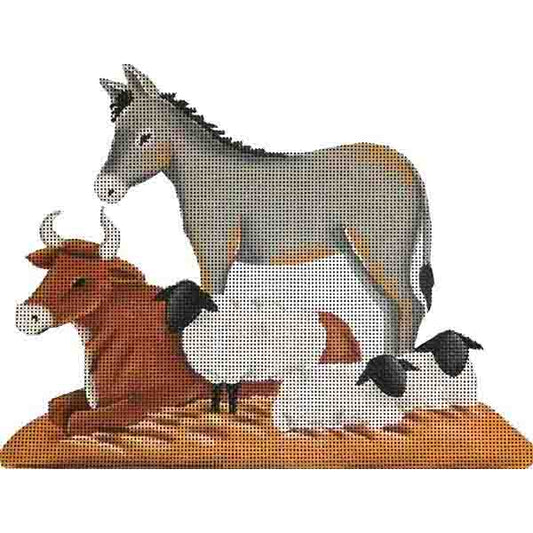 Rebecca Wood Designs Nativity Animals Horse & Sheeps Needlepoint Canvas