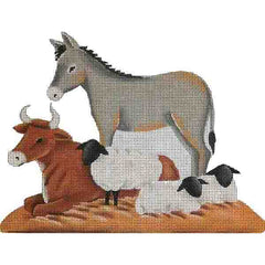 Rebecca Wood Designs Nativity Animals Horse & Sheeps Needlepoint Canvas