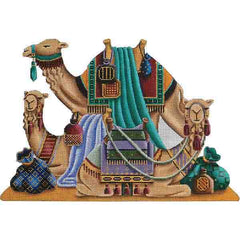 Rebecca Wood Designs Three Decorated Camels Needlepoint Canvas