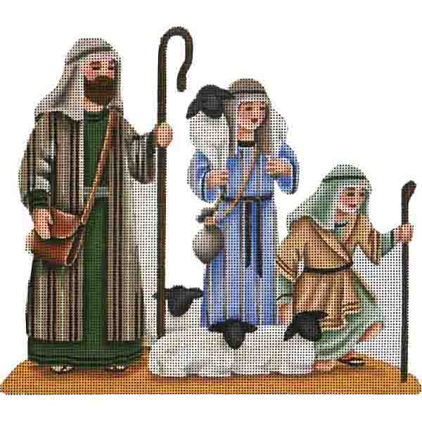 Rebecca Wood Designs Three Wise Men & Shepherds Needlepoint Canvas