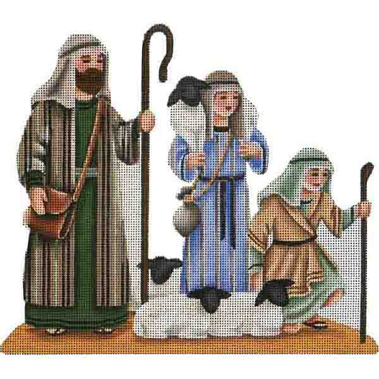 Rebecca Wood Designs Three Wise Men & Shepherds Needlepoint Canvas