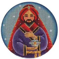 Rebecca Wood Designs Purple Magi Needlepoint Canvas