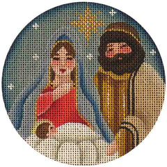 Rebecca Wood Designs Mary, Joseph Jesus Needlepoint Canvas