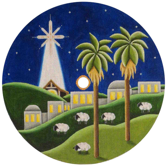 Rebecca Wood Designs Nativity Mini Tree Skirt Needlepoint Canvas