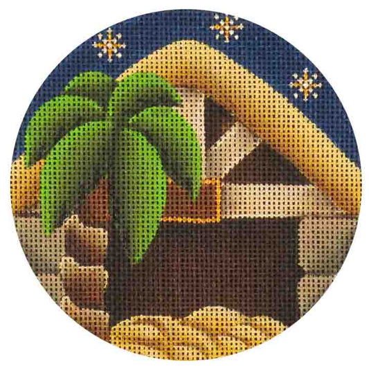 Rebecca Wood Designs Manger & Tree Needlepoint Canvas