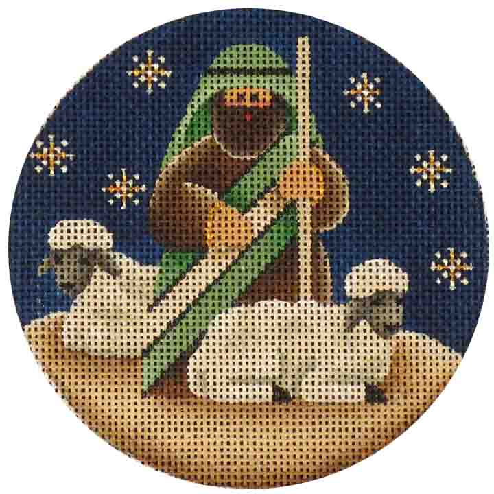 Rebecca Wood Designs Shepherd & Man Needlepoint Canvas