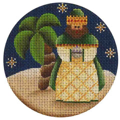 Rebecca Wood Designs Green Wiseman & Tree Needlepoint Canvas