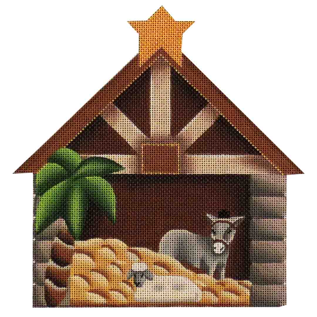 Rebecca Wood Designs Manger & House Needlepoint Canvas