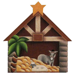 Rebecca Wood Designs Manger & House Needlepoint Canvas