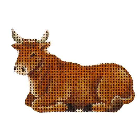 Rebecca Wood Designs Sitting Cow Needlepoint Canvas