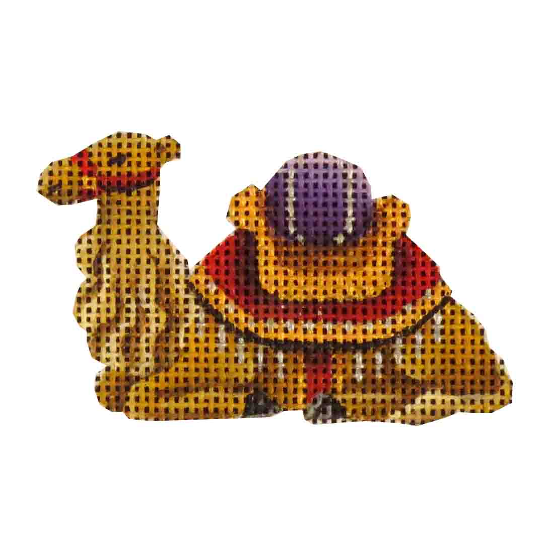 Rebecca Wood Designs Left Side Sitting Red Camel Needlepoint Canvas