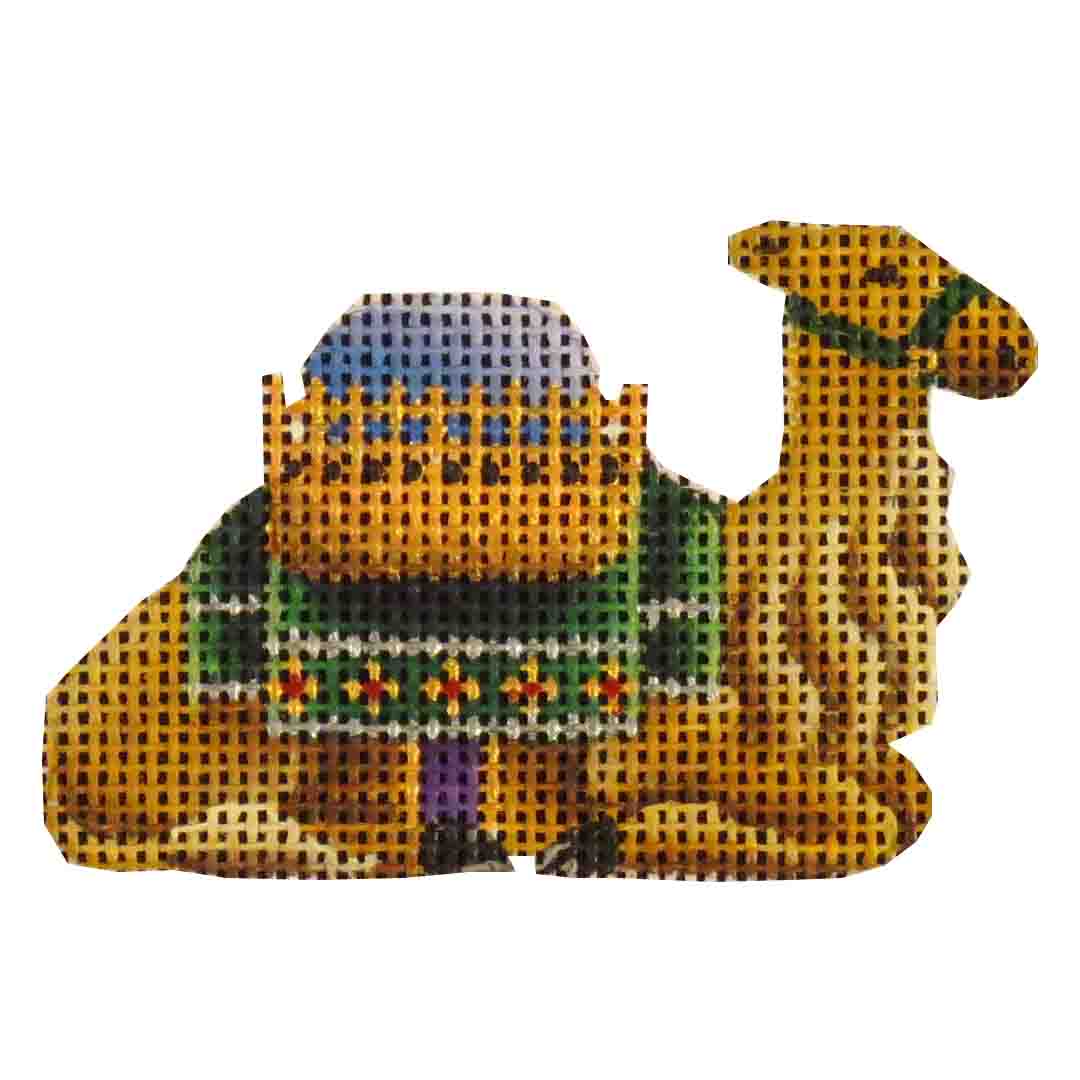 Rebecca Wood Designs Right Side Sitting Green Camel Needlepoint Canvas