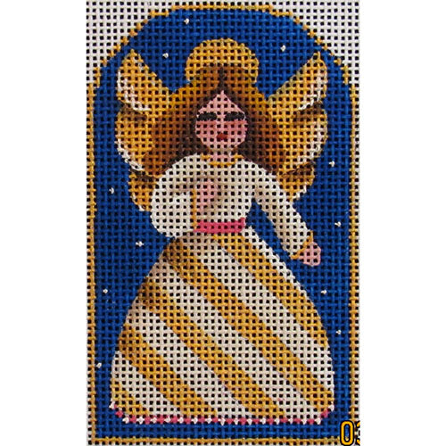 Rebecca Wood Designs Angel in Yellow Frock Needlepoint Canvas
