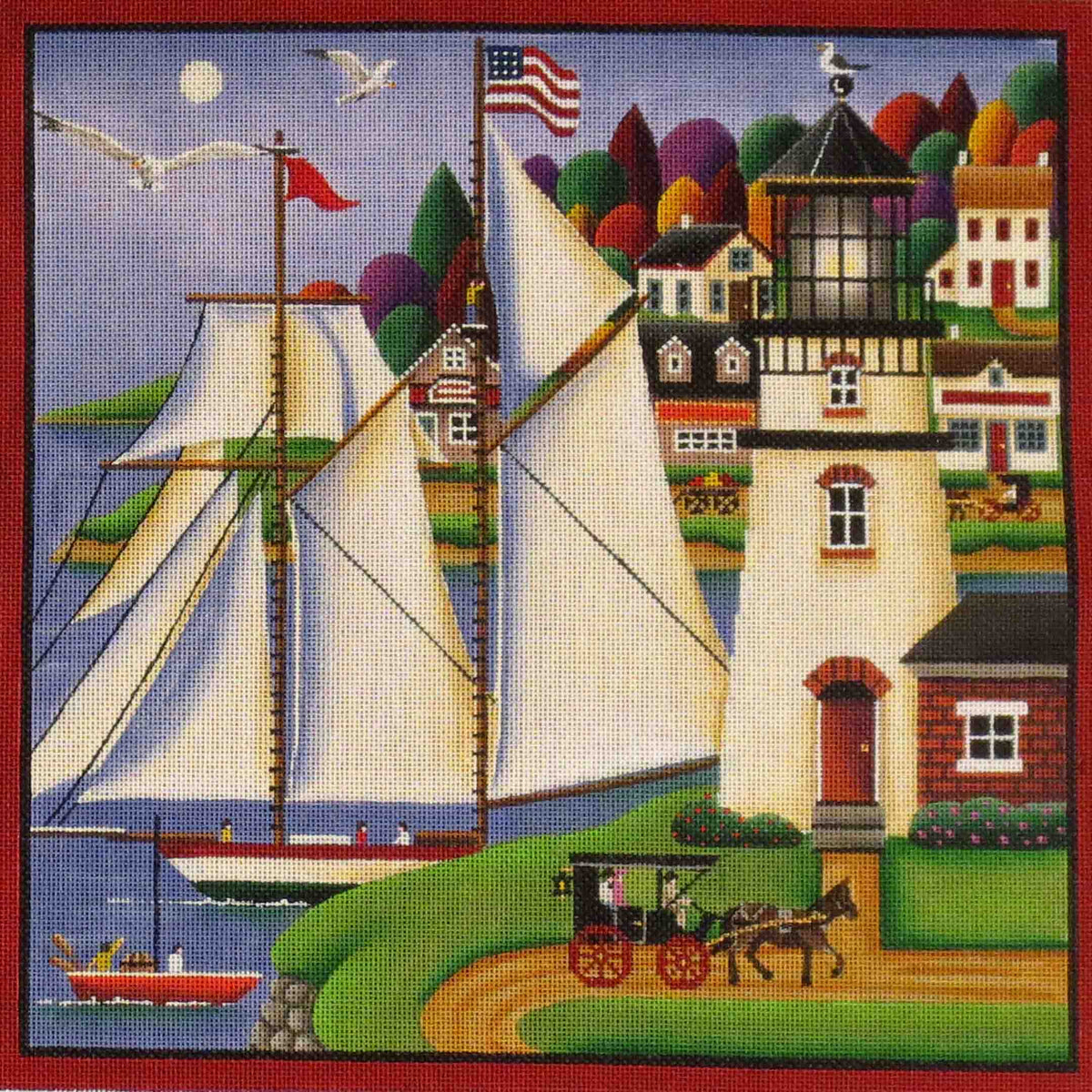 Rebecca Wood Designs Set the Sails Needlepoint Canvas