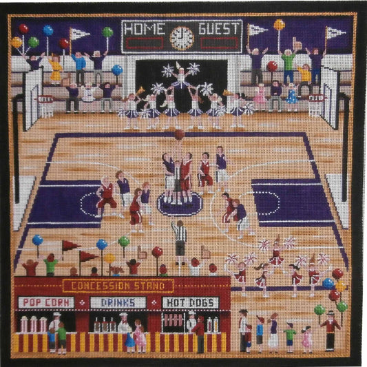 Rebecca Wood Designs Basketball Court Needlepoint Canvas